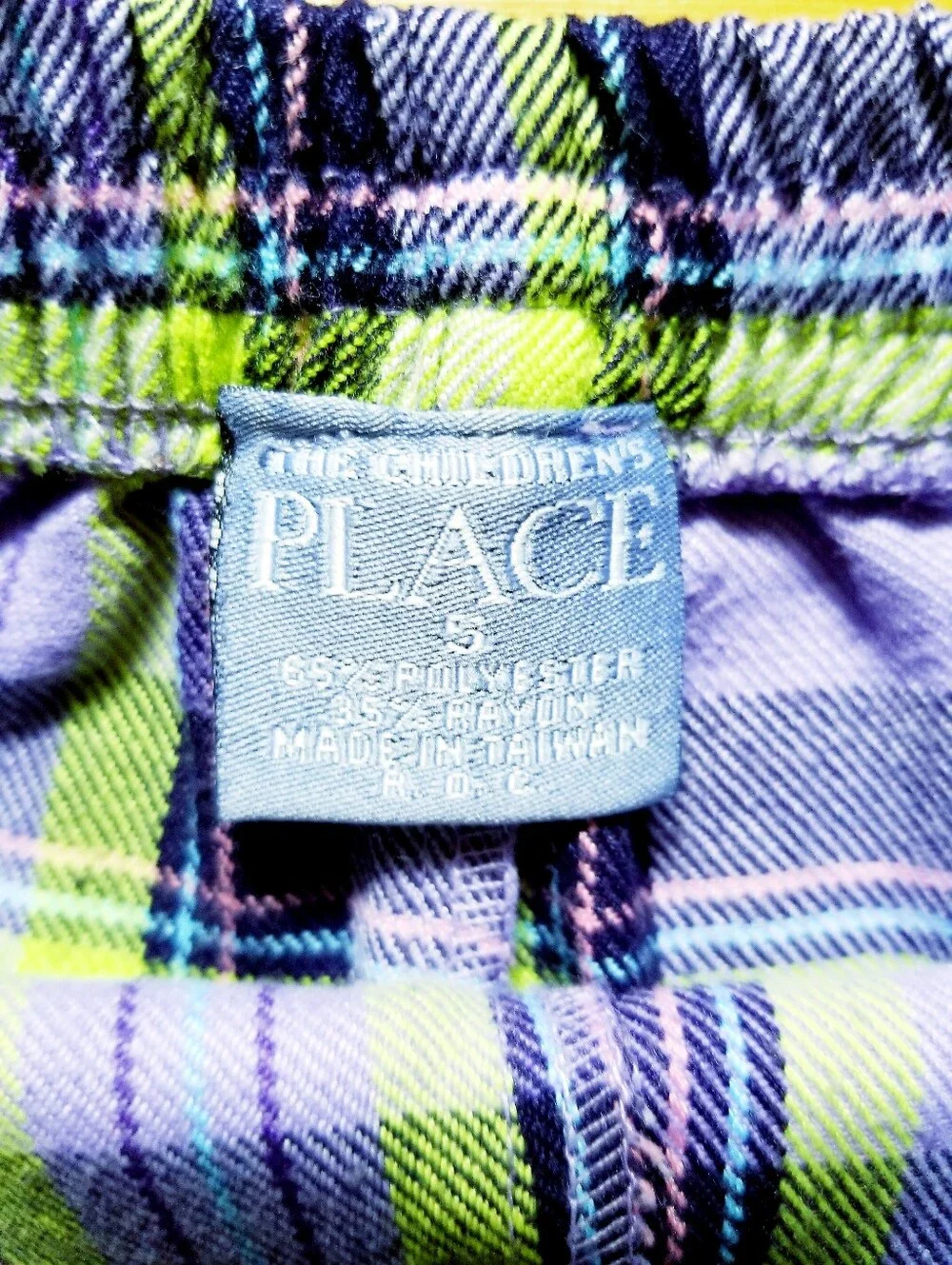 The Children's Place Purple Plaid Skort with Lime Accents